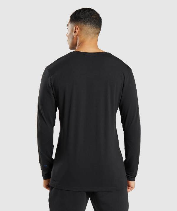 Panske Mikiny Gymshark Essential Long Sleeve Čierne | QJ4795103